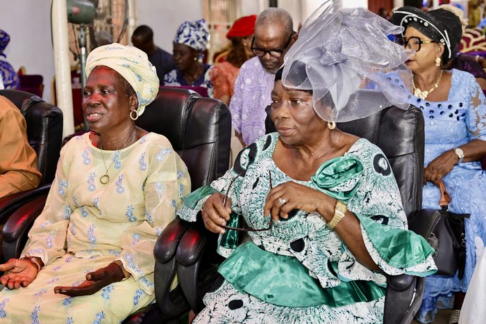 Elderly attendees at a Mercy Hands outreach event